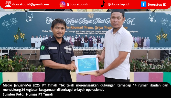 Perkuat Peran Sosial dan Keagamaan, PT Timah Bantu Rumah Ibadah dan Kegiatan Keagamaan Masyarakat