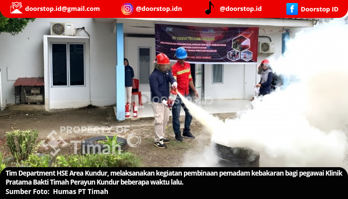 Department HSE Area Kundur Gelar Pembinaan Pemadam Kebakaran di Klinik Pratama Bhakti Timah Perayun