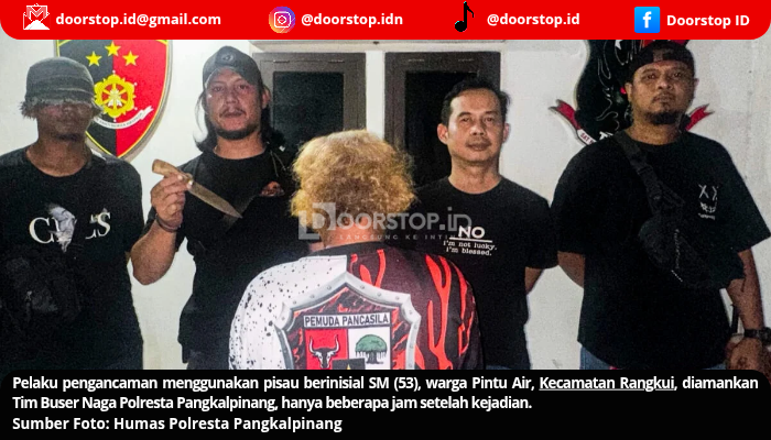 Todong Pisau Usai Cekcok, Pria Asal Pangkalpinang Diciduk Polisi