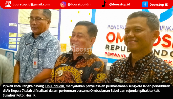 Permasalahan Tanah Perkuburan di Air Kepala Tujuh Pangkalpinang Dinyatakan Selesai, Tinggal Tunggu Bukti Tertulis