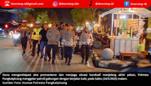 Antisipasi Premanisme dan Keramaian Akhir Pekan, Polresta Pangkalpinang Gelar Patroli Gabungan Jalan Kaki