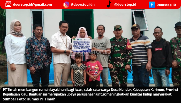 PT Timah Bangun RLH untuk Warga Kundur, Iwan: Jaya Selalu PT Timah