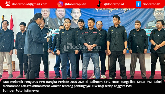 Lantik Pengurus PWI Bangka 2025-2028, Ketua PWI Babel: UKW Harus Jadi Prioritas