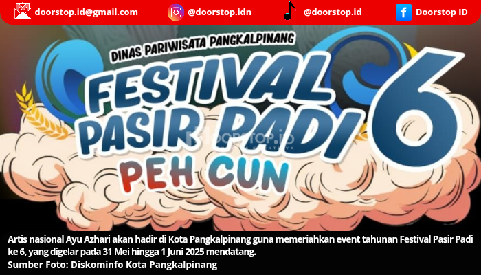 Dorong Promosi Wisata, Pemkot Pangkalpinang Hadirkan Artis Ayu Azhari di Festival Pasir Padi 6
