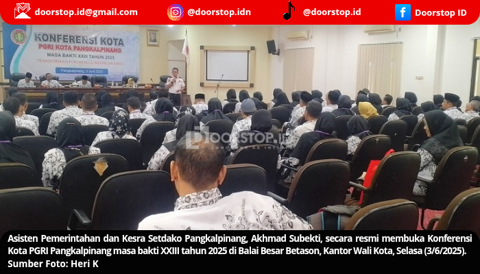 Buka Konferensi Kota PGRI Pangkalpinang, Subekti: Pemilihan Pengurus Baru dan Harapan Besar Menuju Indonesia Emas