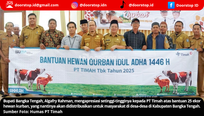 Bupati Bangka Tengah Apresiasi Bantuan 25 Ekor Hewan Kurban PT Timah
