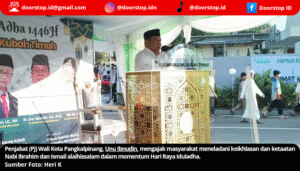 Pj Wali Kota Pangkalpinang Ajak Teladani Keikhlasan Nabi Ibrahim Saat Salat Idul Adha di Kubah Timah