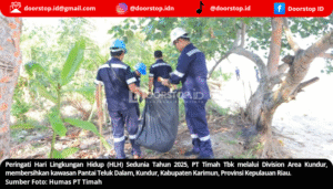 Aksi Nyata PT Timah Peringati HLH  di Pantai Teluk Dalam Kundur