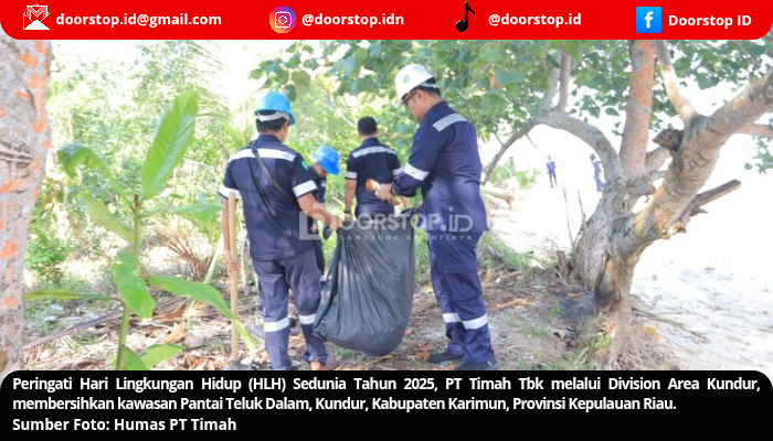 Aksi Nyata PT Timah Peringati HLH di Pantai Teluk Dalam Kundur