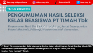 PT Timah Umumkan Hasil Seleksi Program PBS Kelas Beasiswa Tahun 2025