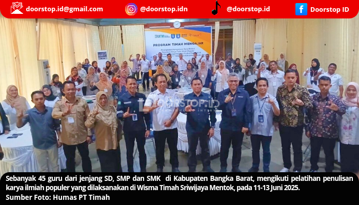 PT Timah Gelar Pelatihan Penulisan Karya Ilmiah Populer bagi 45 Guru di Bangka Barat