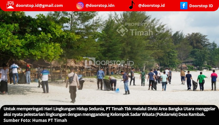 PT Timah dan Pokdarwis Rambak Bersihkan Pantai, Tanam Pohon, dan Dorong Wisata Hijau