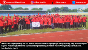 Mie Go Lepas 150 Kontingen Pangkalpinang Ikuti Kejurda Pelajar Babel 2025 di Beltim