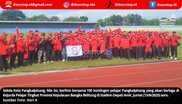 Mie Go Lepas 150 Kontingen Pangkalpinang Ikuti Kejurda Pelajar Babel 2025 di Beltim