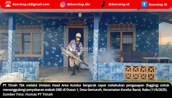 Gercep Cegah DBD, PT Timah Lakukan Fogging di Desa Gemuruh, Komitmen Dukung Kesehatan Masyarakat