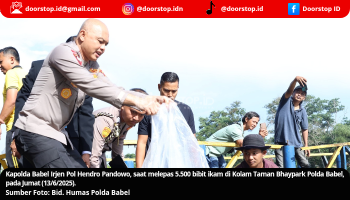 Polda Babel Kembali Tebar 5.500 Bibit Ikan di Kolam Bhaypark