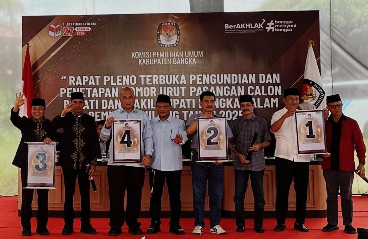 Empat Paslon Lolos, Rato-Ramadian Gugur dalam Pilkada Ulang Bangka