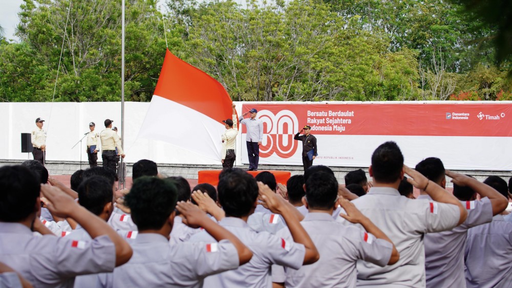 Peringati HUT RI ke-80, PT Timah Gelar Upacara di Pabrik dan Kantor Pusat