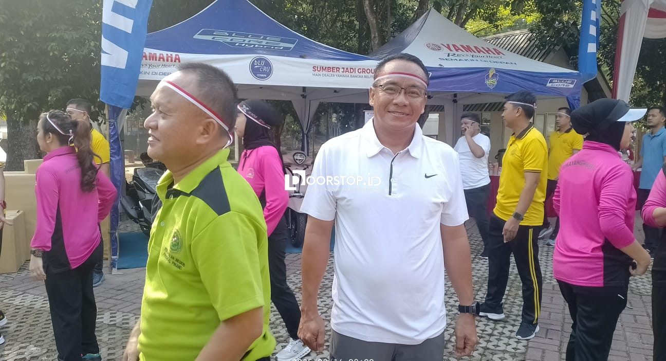 Pemkot Apresiasi Polresta Pangkalpinang Gelar Olahraga Bersama di Taman Sari
