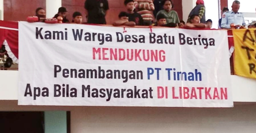 Massa Desak DPRD Babel Dukung Penambangan Rakyat di IUP PT Timah
