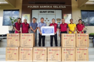 Dukung Ketahanan Pangan dan Pertanian, PT Timah Serahkan Mesin Tanam Jagung untuk Polres Basel