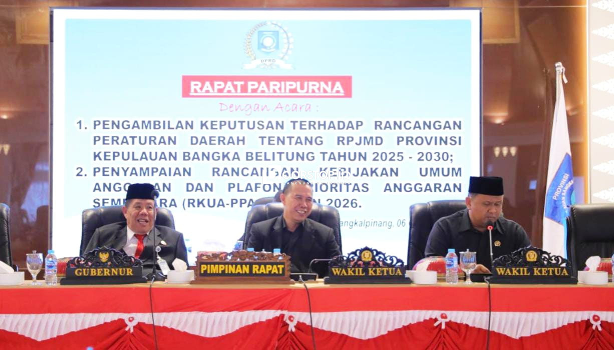 DPRD dan Pemprov Babel Tetapkan RPJMD 2025–2030, Jadi Panduan Arah Pembangunan Lima Tahun ke Depan