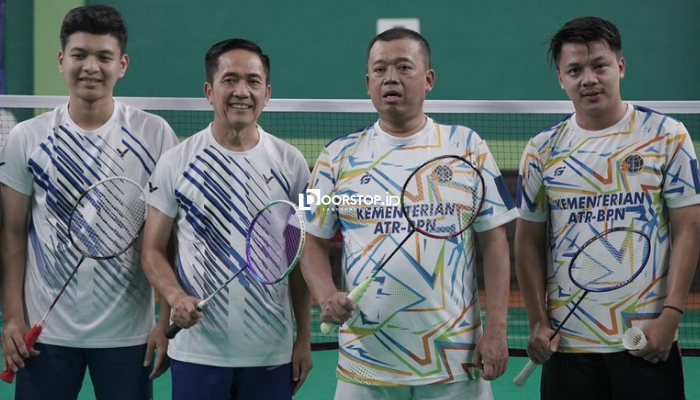 Menteri Nusron dan Wali Kota Palembang Tunjukkan Semangat Sportivitas di Lapangan Bulu Tangkis Pornas Korpri XVII
