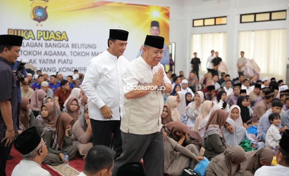 Perkuat Sinergi, Gubernur Hidayat Buka Puasa Bersama Forkopimda dan Ratusan Anak Yatim Piatu di Mapolda Babel