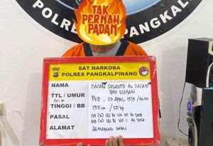 Satresnarkoba Polresta Pangkalpinang Ringkus Pengedar Sabu di Semabung Baru, 47 Paket Siap Edar Disita