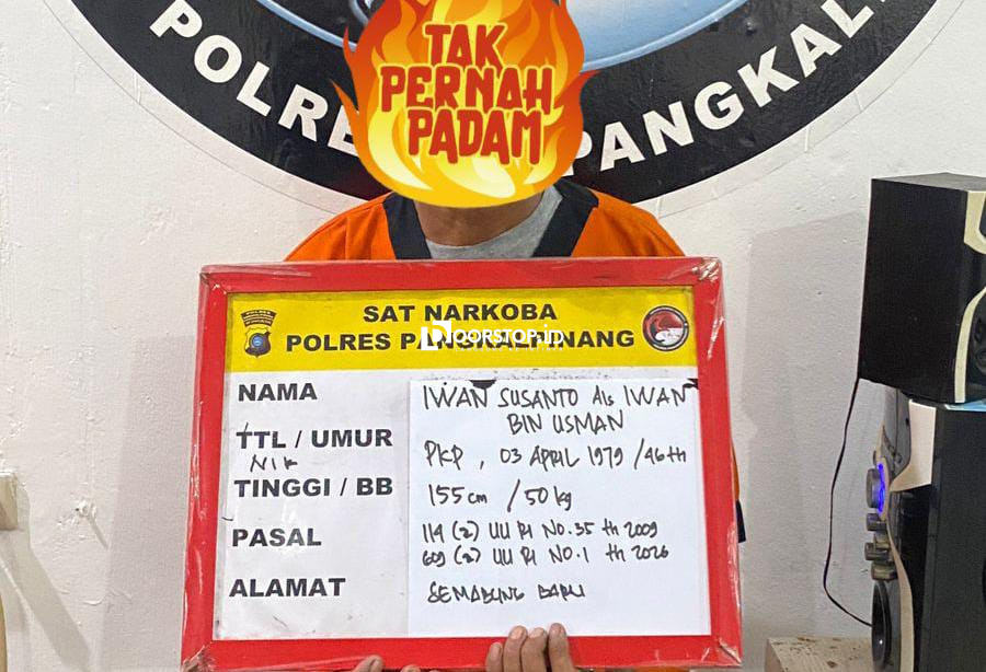 Satresnarkoba Polresta Pangkalpinang Ringkus Pengedar Sabu di Semabung Baru, 47 Paket Siap Edar Disita