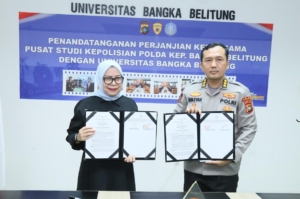 UBB dan Polda Babel Teken MoU, Perkuat Sinergi Dukung Pelaksanaan Tri Dharma Perguruan Tinggi