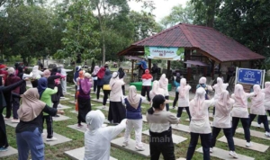 PT TIMAH Ajak Masyarakat Hidup Sehat Lewat Senam Bersama di Tins Green Garden Foresttree