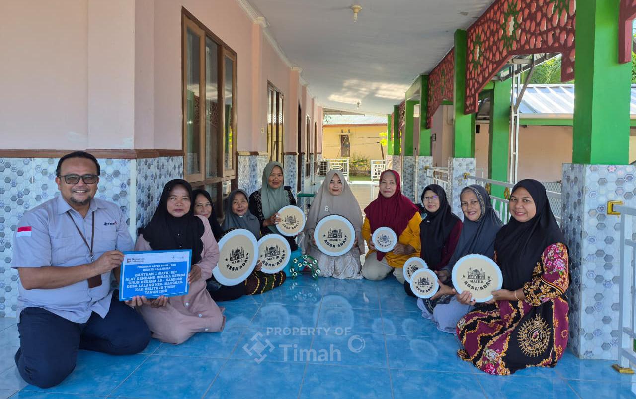 Dukung Pelestarian Seni Rebana, PT TIMAH Bantu Grup AS-Saaddah Desa Lalang Beltim