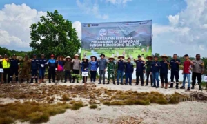 PT TIMAH Tanam Ratusan Pohon di Sempadan Sungai Romodong