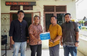 Dukung Kamtibmas, PT TIMAH Serahkan Bantuan Pos Kamling di Bangka Tengah