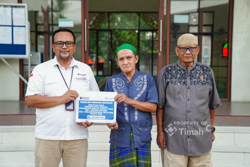 PT TIMAH Bantu Pengembangan Masjid Nurul Huda Belitung