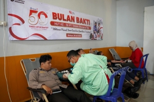 138 Kantung Darah Terkumpul di Bulan Bakti HUT ke-50 PT TIMAH di Belinyu