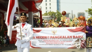 SMAN 1 Pangkalan Baru Ikut Pawai HUT RI ke-81, Usung Tema Budaya dan Pendidikan