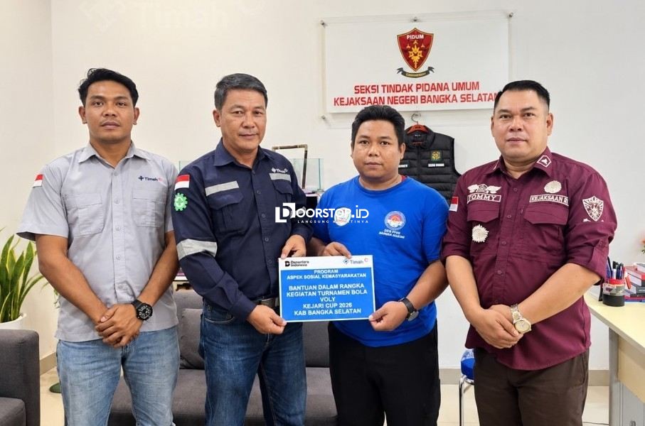 PT TIMAH Dukung Turnamen Voli Kajari Cup-Trans Rias, Dorong Olahraga Desa dan UMKM Bangka Selatan