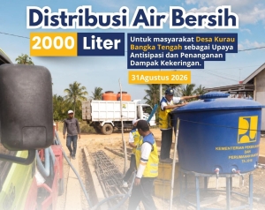 Antisipasi Kemarau, Satgas Kekeringan BWS Babel Pasok 2.000 Liter Air Bersih ke Desa Kurau