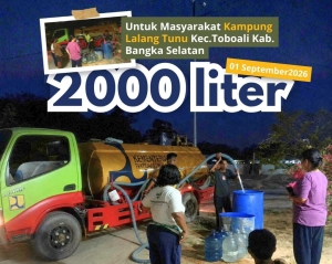 Krisis Air Bersih, Satgas Kekeringan BWS Babel Pasok 2.000 Liter Air ke Kampung Lalang Tunu dan Dusun Pairam Toboali