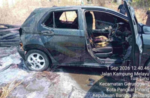Mobil Sitaan di Rupbasan Pangkalpinang Terbakar, Kerugian Ditaksir Puluhan Juta