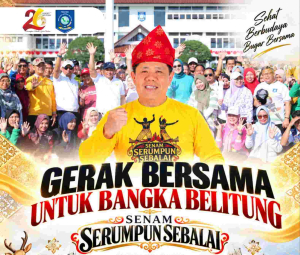 Sambut HUT Ke-26 Babel, Gubernur Hidayat Arsani Gagas Senam Serumpun Sebalai