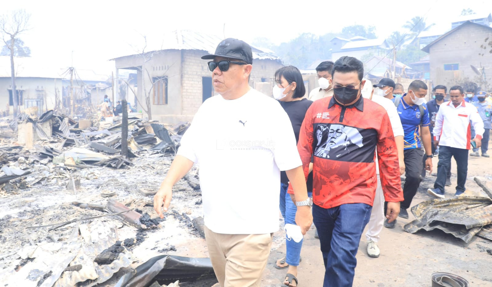 Gubernur Babel Hidayat Arsani, Tinjau Langsung Lokasi Kebakaran di Simpang Rimba