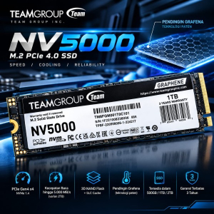 Teamgroup Rilis NV5000: SSD PCIe Gen4 Berpendingin Grafena yang Incar Pasar Mainstream