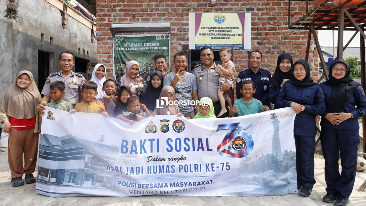 Sambut Hari Jadi Humas Polri Ke 75, Humas Polda Babel Gelar Baksos di Panti Asuhan Muara Kasih Bunda